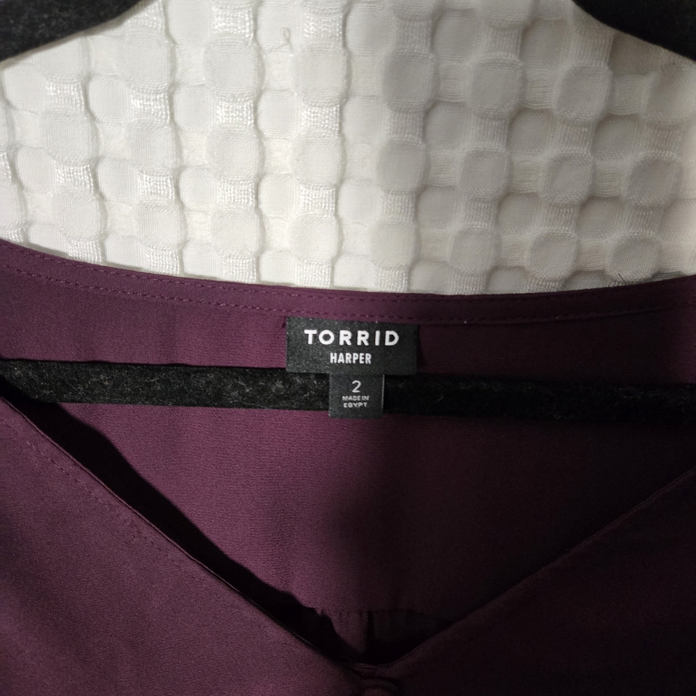 Torrid Plum Button-Up Blouse - Picture 3 of 3